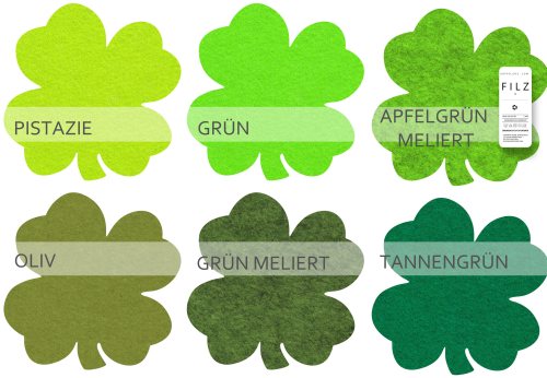 Preview: KLEEBLATT - FILZ Untersetzer / 50 Farben Preview: kleeblatt-filzuntersetzer